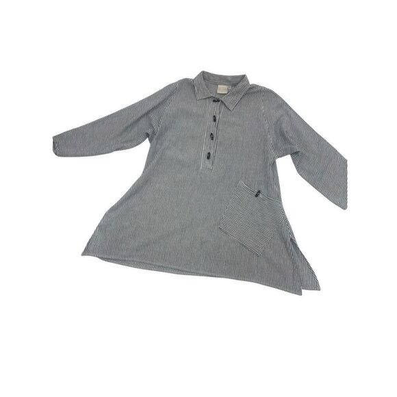 Mill Valley Clothing Company Small Gray White Stripe Pullover Shirt made in the - Picture 10 of 16